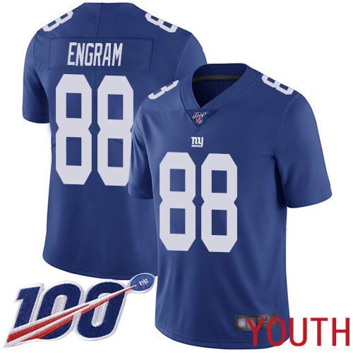Youth New York Giants 88 Evan Engram Royal Blue Team Color Vapor Untouchable Limited Player 100th Season Football NFL Jersey